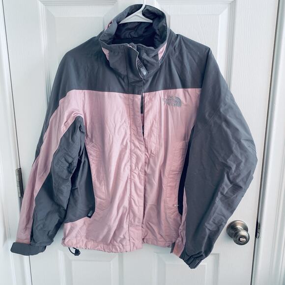 North Face Jacket Womens Small Pink Gray Full Zip Outdoor Hiking Snow Ski Coat - Picture 1 of 5